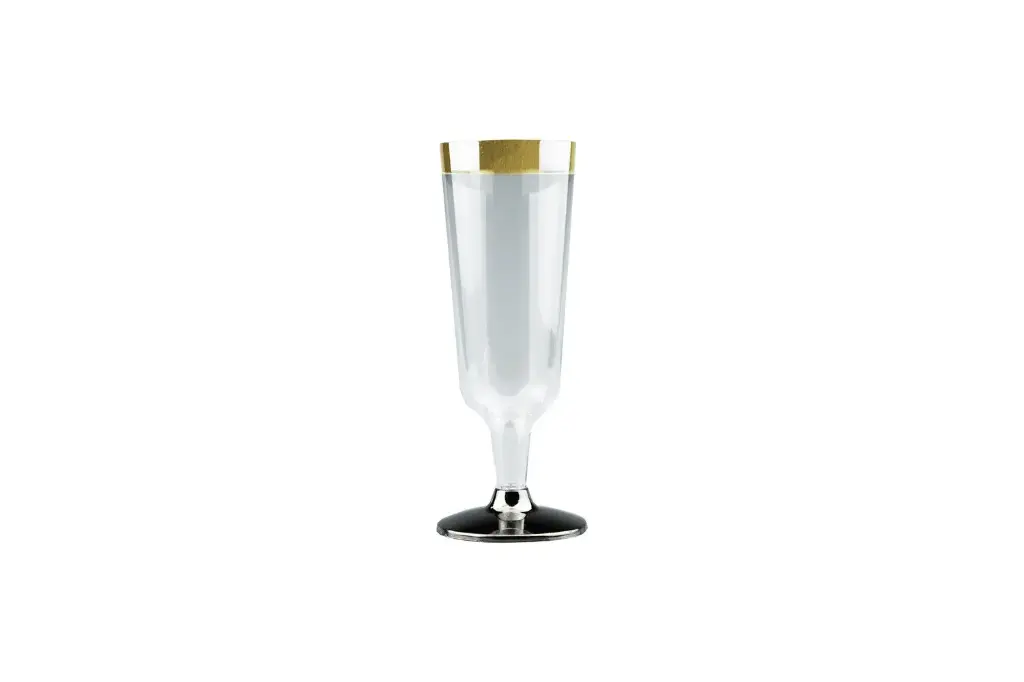 150ml Champagne Glass With Gold Rim Pk6