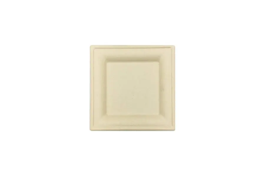 150mm Wheat Straw Square Snack Plate Pk10