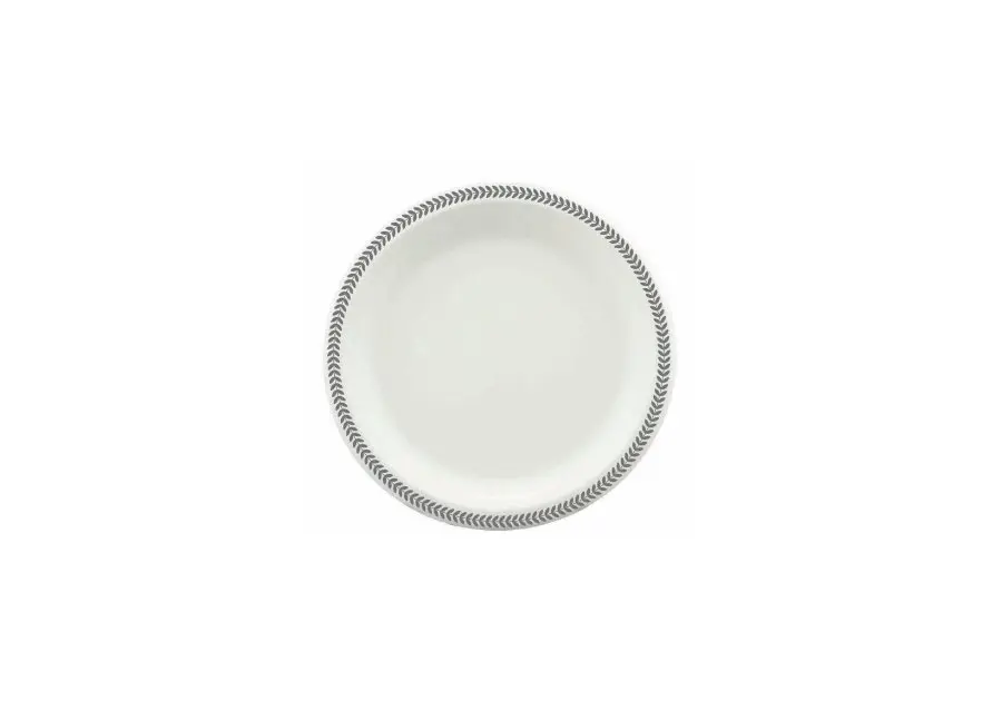 [SG710PS] 180mm Earth Sugar Cane Plate printed Rim Silver Pk10