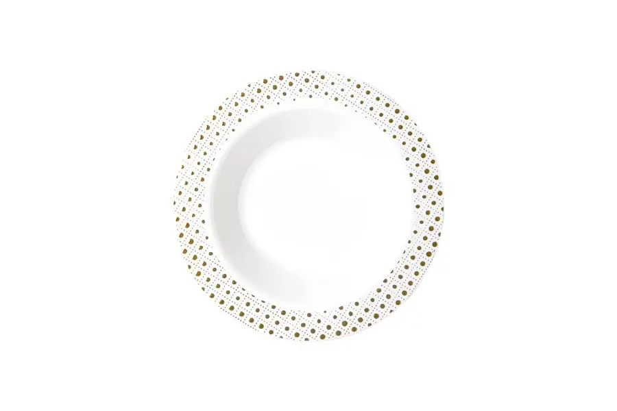 190mm Heavy Duty Bowl With Gold Dot Rim Pk6