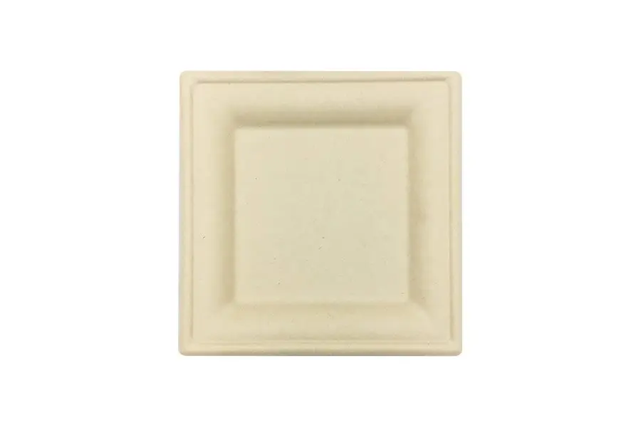 [WS810] 200mm Wheat Straw Square Dinner Plate Pk10