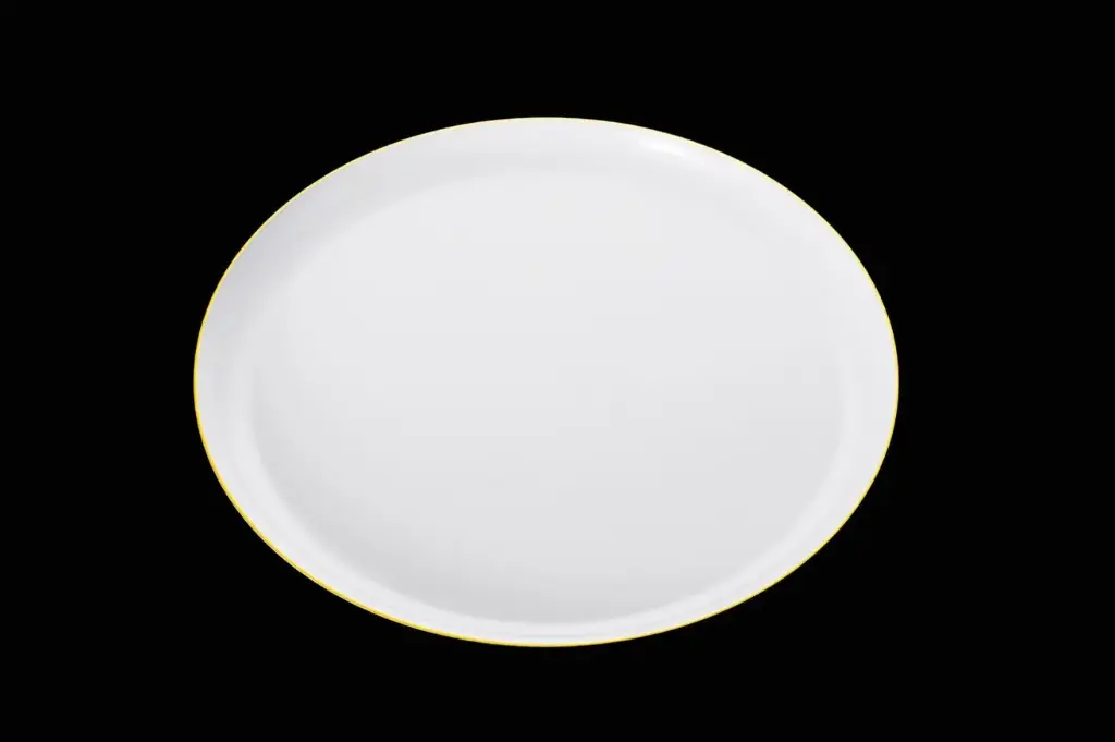 210mm Heavy Duty White Plate with Gold Rim Pk10