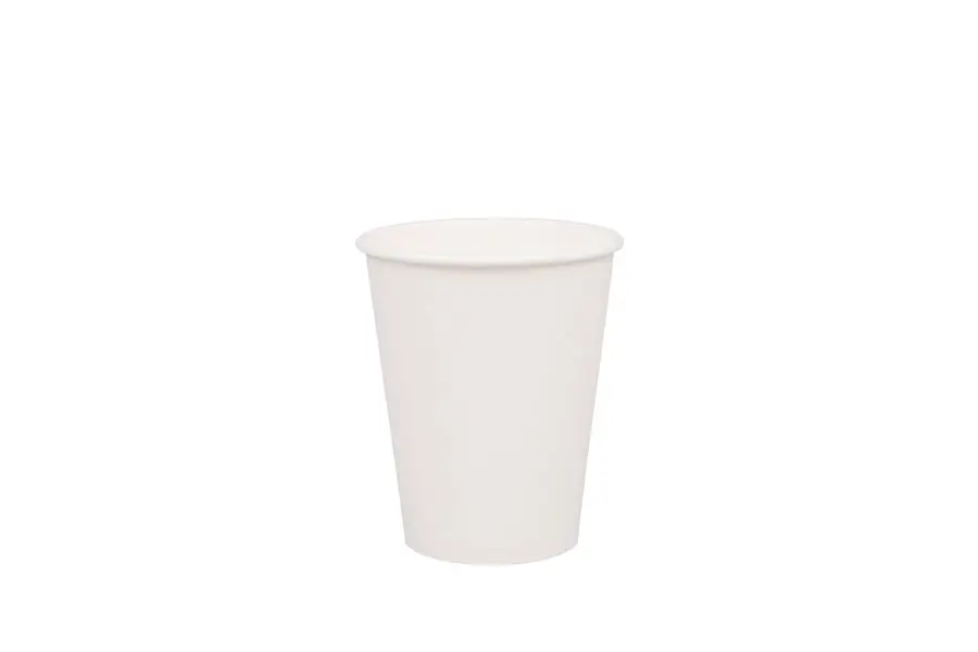 250ml/8oz Single Wall White Paper Coffee Cup Pk50