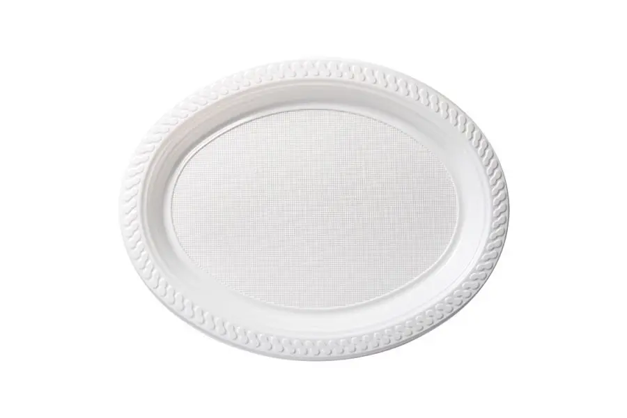 [REOL25] 315x255mm Reusable Oval Plate White Pk25