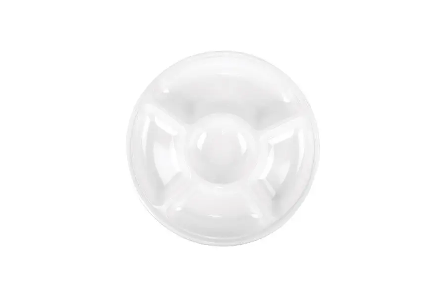 345mm White Round Divider Dish Pk2