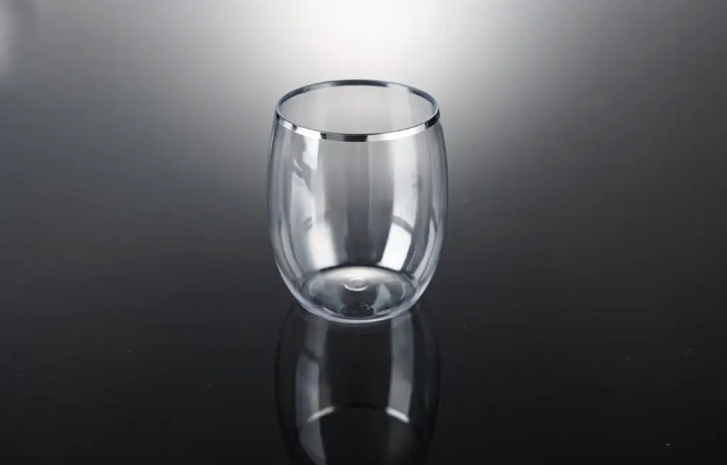 350ml Stemless Wine Glass Silver Pk4