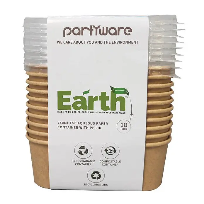 [AWRR750] 750ml Rectangular Aqueous Disposable Container w/PP Lid Pk10