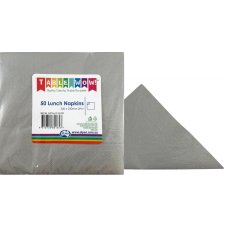 [380164.0] Metallic Silver Lunch Napkin 33X33cm 2ply P50
