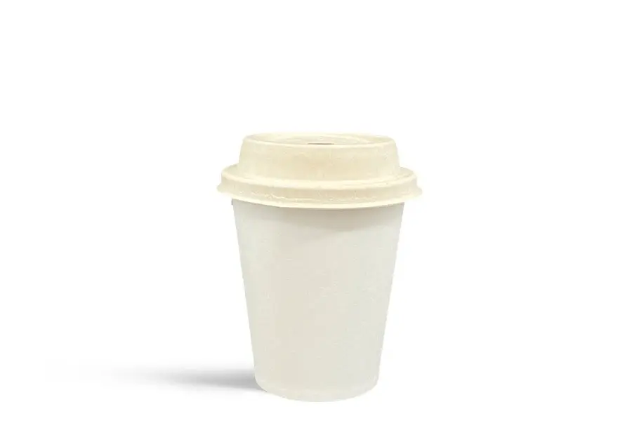 PLA FSC Single Wall Coffee cups 350ml with SG lids Pk10