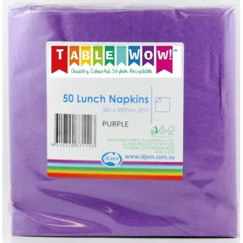 [380146] Purple Lunch Napkin 33X33cm 2ply P50