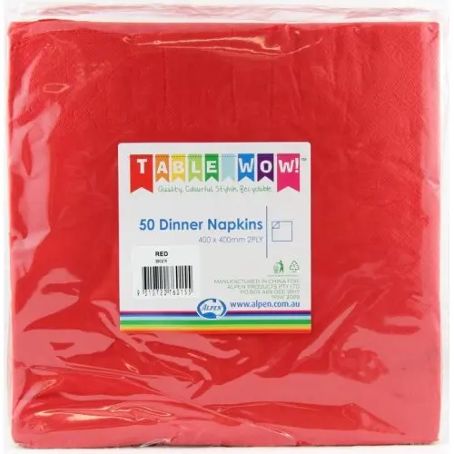 [380216] Red Dinner Napkin 40X40cm 2Ply P50