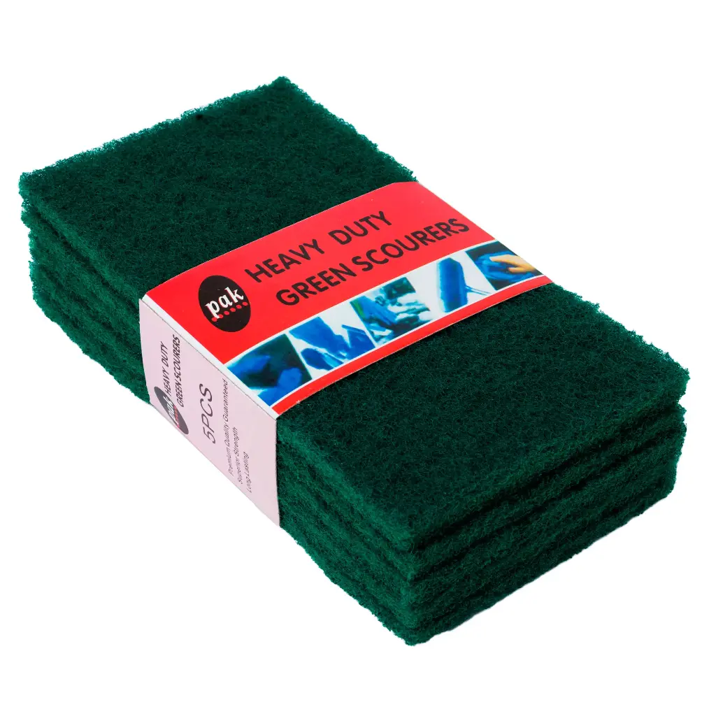 [HD-SCOURER-PAD-GREEN] 5(100) HEAVY DUTY SCOURER-GREEN