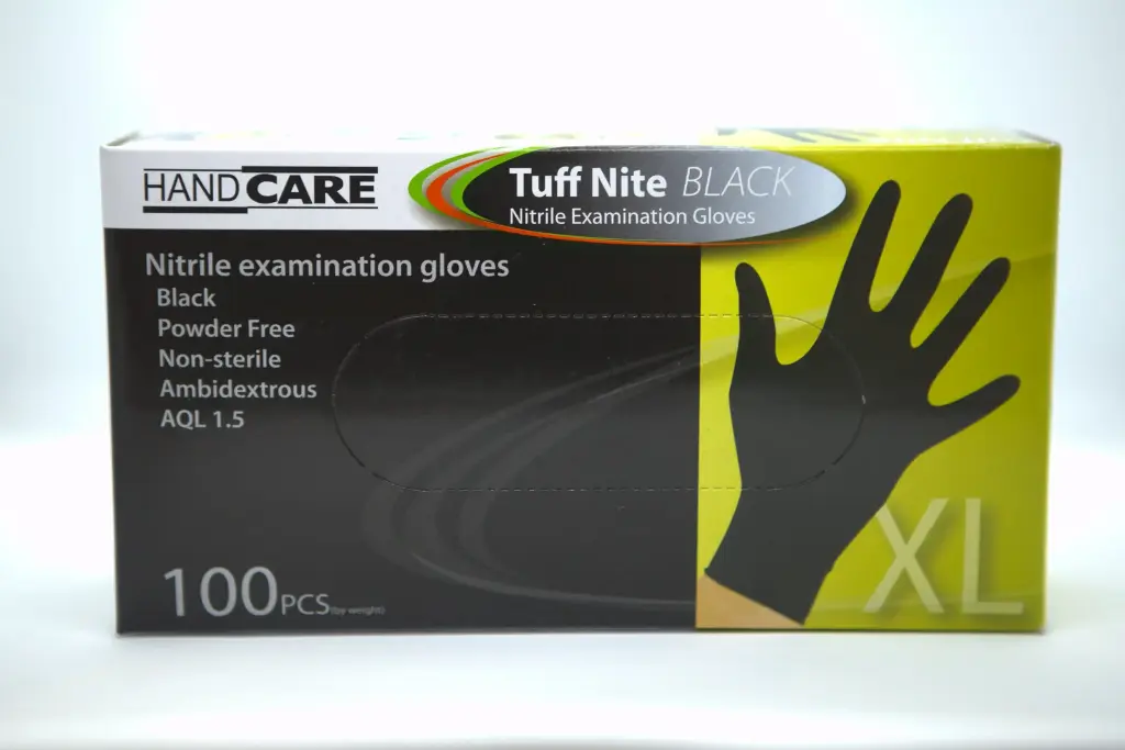 HandCare TuffNite Black Nitrile Examination Gloves 100pk Glove - Extra Large