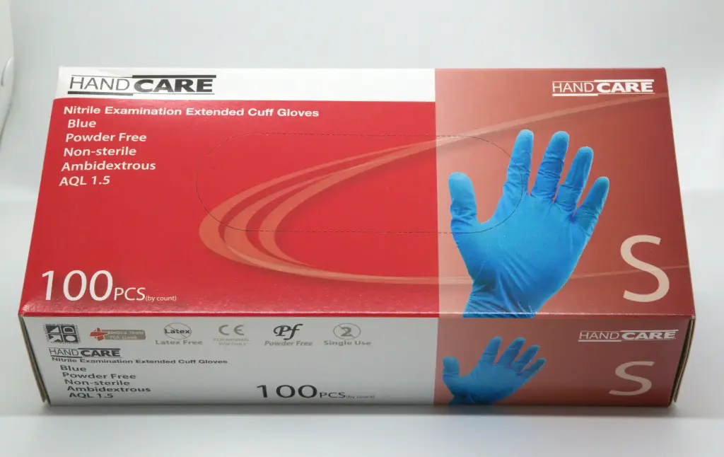 HandCare Blue Powder Free Nitrile 300mm 100pk Glove - Small
