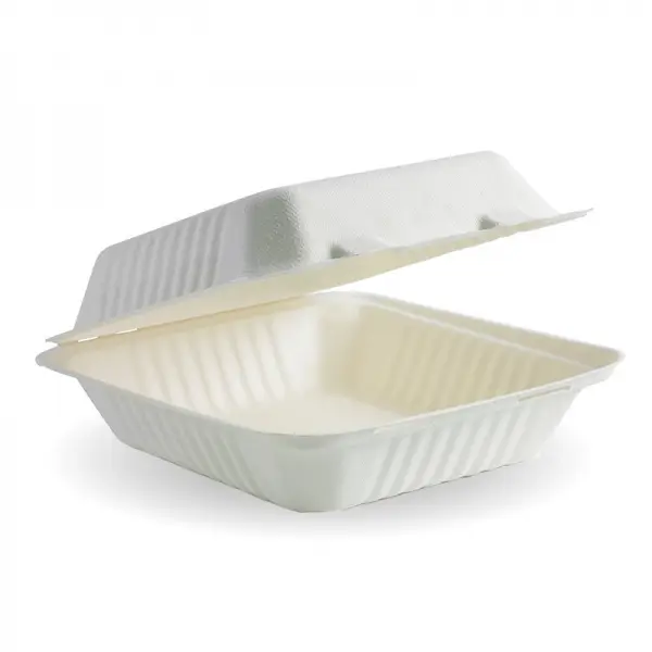 200 SUGARCANE CLAMSHELL 8*8*3  1 COMPARTMENT