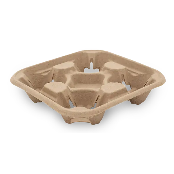 [MF4CT] Moulded Fibre 4 Cup Carry Tray