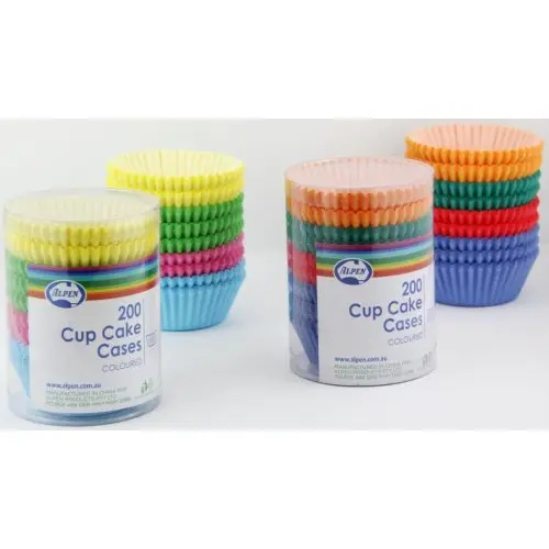 [107110] Cup Cake Cases Coloured (38x21mm) Pack200x12
