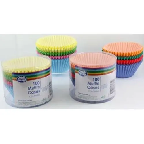 MUFFIN CASES 100 COLOURED