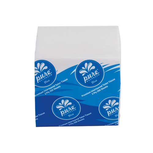 Pure Washroom Blue Range Premium 2 Ply Interleaved Toilet Tissue