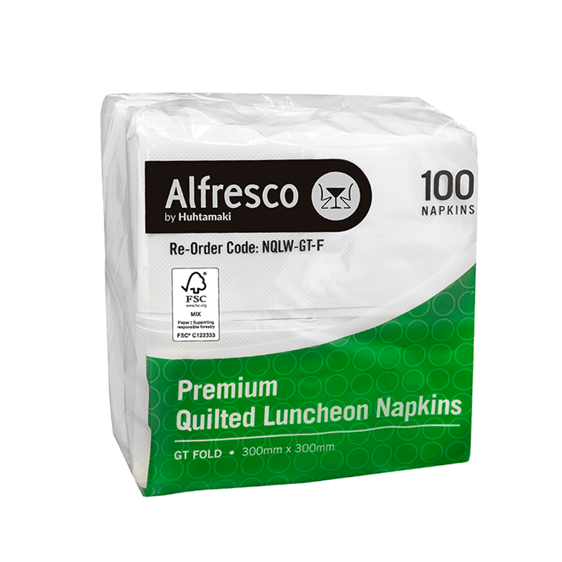 [NAW-GT-F] Airlaid Linen Feel Alfresco Napkins - White, GT Dinner