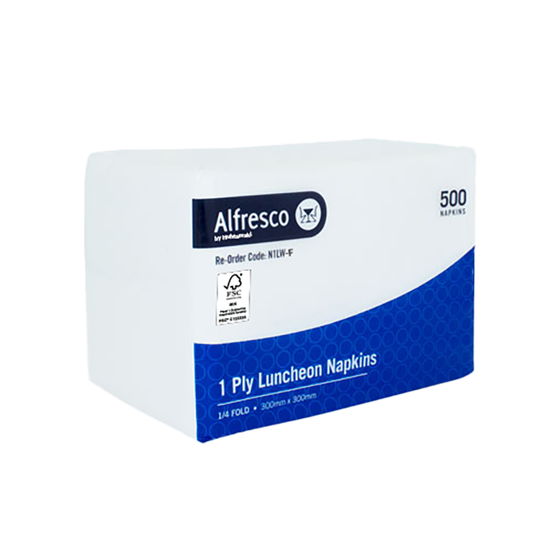 [N1LW-F] FSC 1 Ply White Luncheon 1/4 Fold