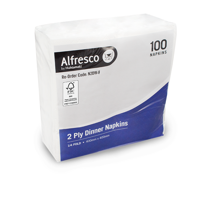 FSC 2 Ply White Dinner 1/4 Fold