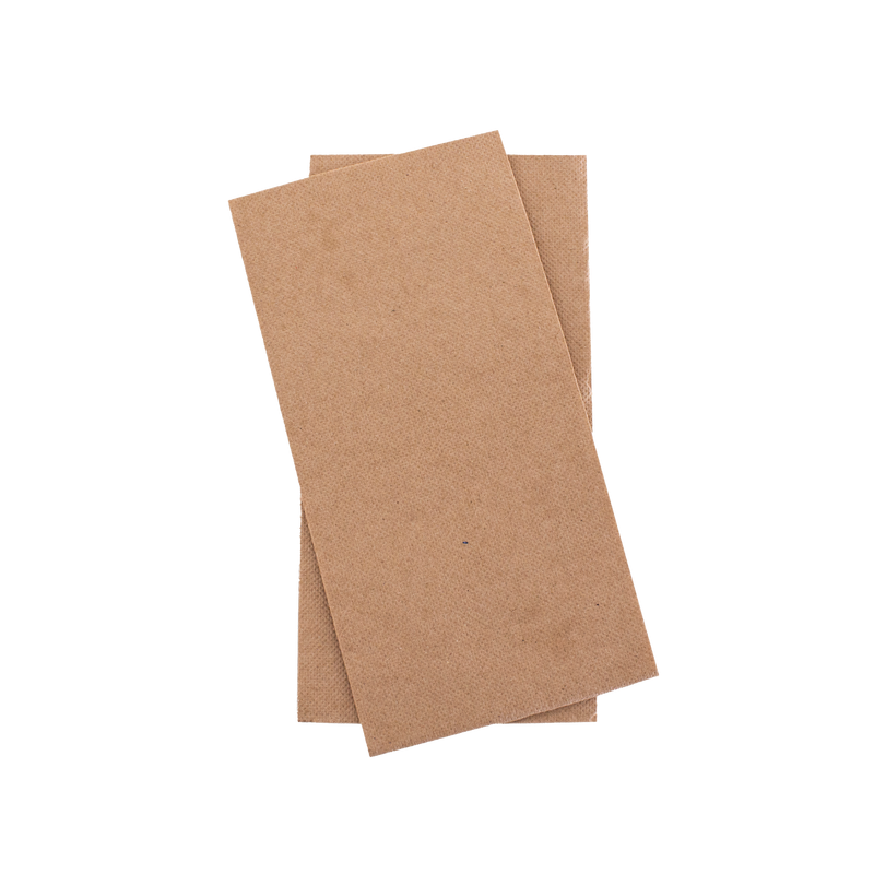 [NQDBRN-GT-F] FSC Mix Credit Napkin 2 Ply Alfresco Quilted Brown Dinner GT Fold