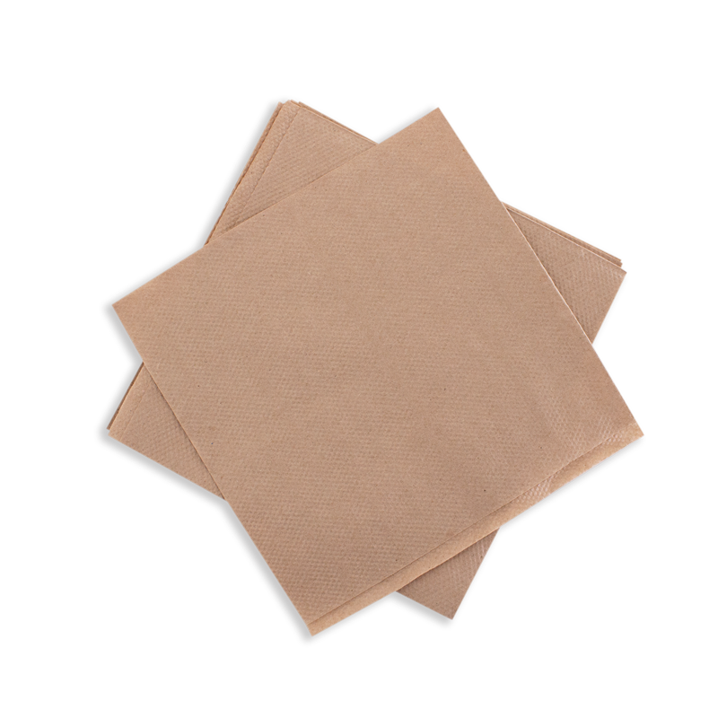 [N1LB-F] FSC Mix Credit Napkin 1 Ply Alfresco Brown Luncheon 1/4 Fold