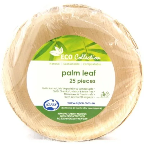 PALMLEAF ROUND BOWL 5" PK25x4