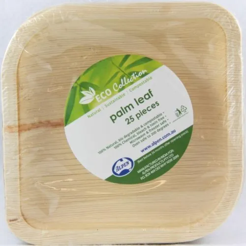PALMLEAF SQUARE PLATE 6"PK25x4