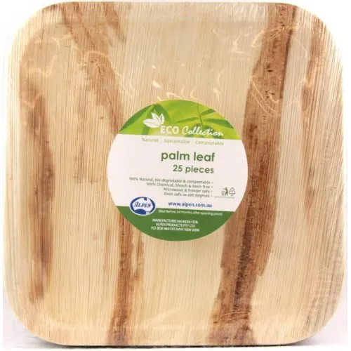PALMLEAF SQUARE PLATE 8"PK25x4