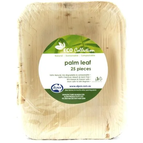 PALMLEAF RECT PLATE 7X5"PK25x4