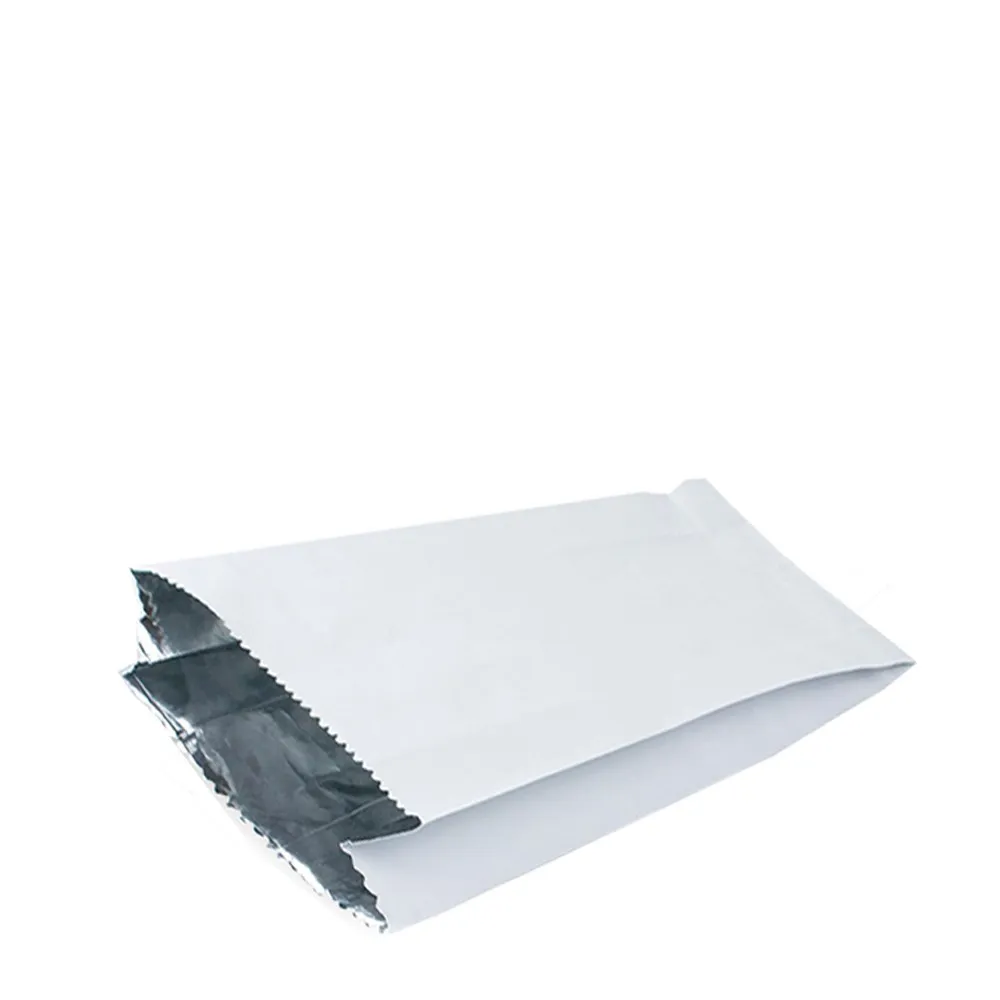 Paper Bag Foil Lined Plain White Small 200x165x65mm
