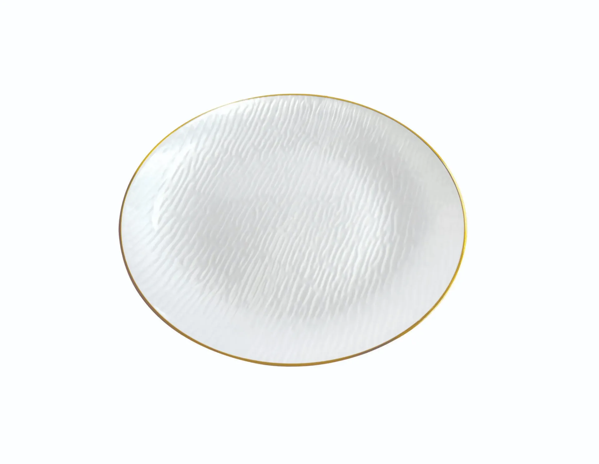 250mm Heavy Duty White Plate With Gold Rim Pk10