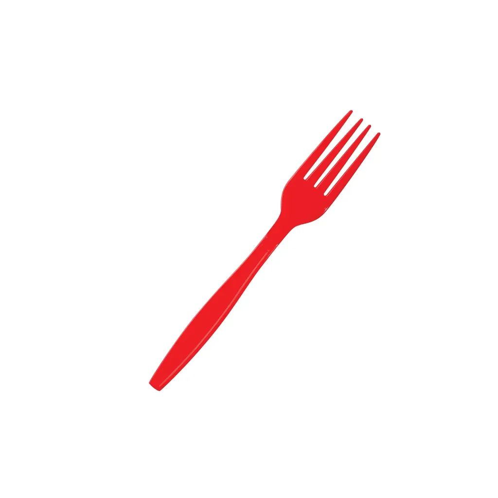 [RERFORK20] Reusable Heavy Duty Fork Red Pk20