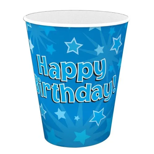 [OT635180] CUPS 266ml HAPPY BDAY BLUE P8