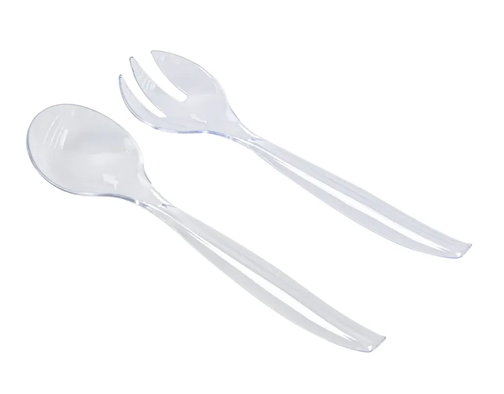 [JU1037] 245mm Clear Salad Servers Pk2 