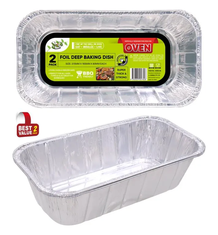 [DUR5108] 2PK Deep Series Foil Baking Trays- 315MM x 165MM x 80MM