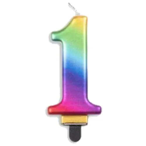 [431231] CANDLE NUMERAL JUMBO RAINBOW #1