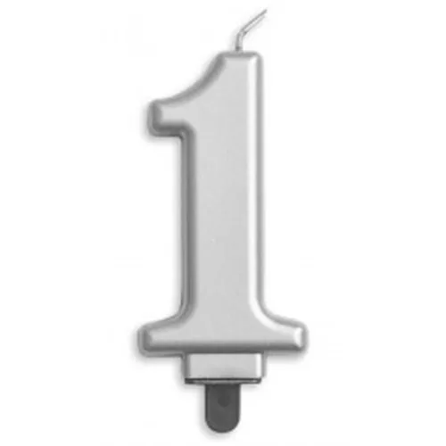 [431251] CANDLE NUMERAL JUMBO SILVER #1