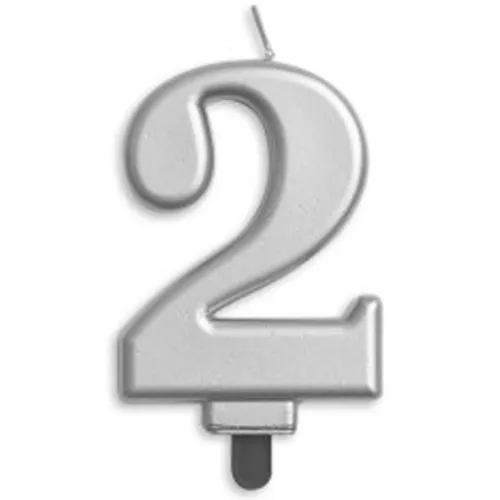 [431252] CANDLE NUMERAL JUMBO SILVER #2