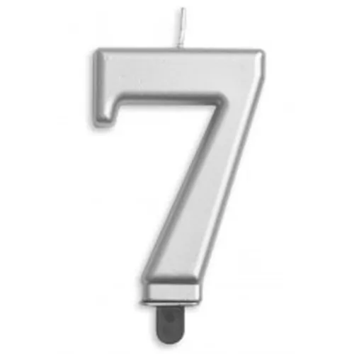 [431257] CANDLE NUMERAL JUMBO SILVER #7