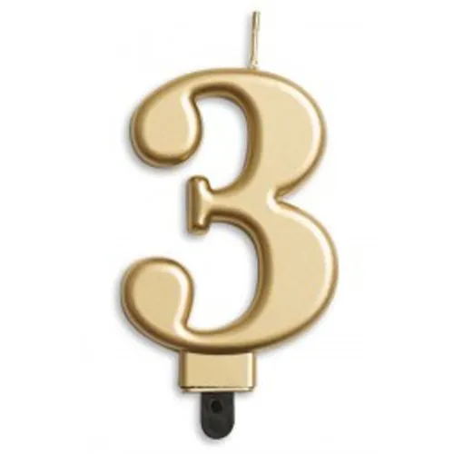 [431263] CANDLE NUMERAL JUMBO GOLD #3