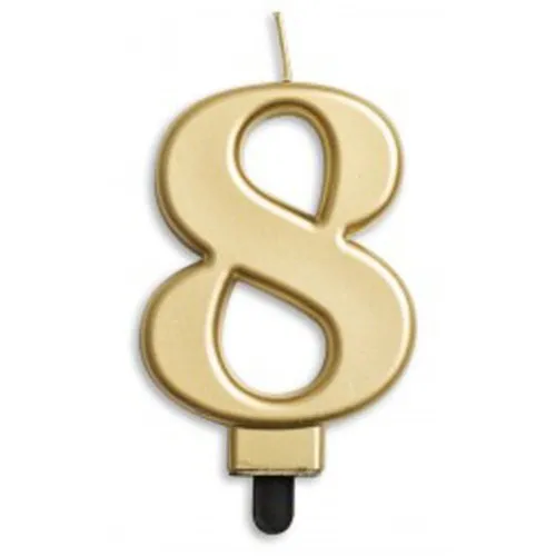 [431268] CANDLE NUMERAL JUMBO GOLD #8