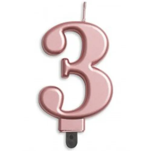 CANDLE NUMERAL JUMBO ROSEGOLD #3
