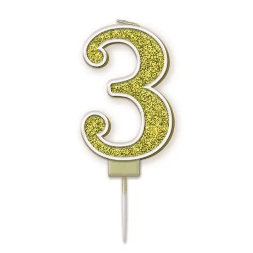 CANDLE SPARK.FIZZ #3 GOLD P1
