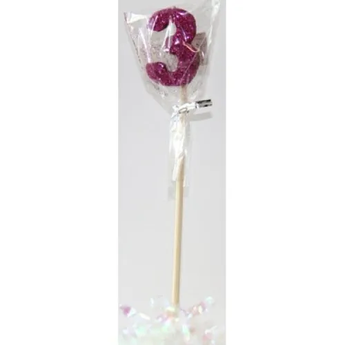 CANDLE PINK GLITTER L/stick #3