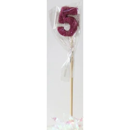 CANDLE PINK GLITTER L/stick #5