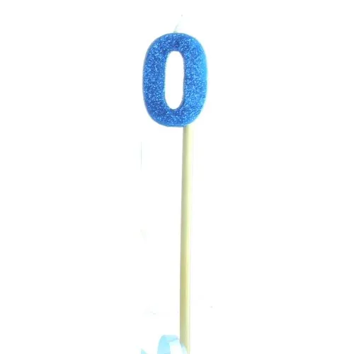 CANDLE BLUE GLITTER L/stick #0