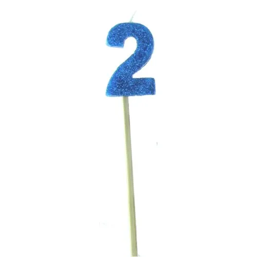 CANDLE BLUE GLITTER L/stick #2